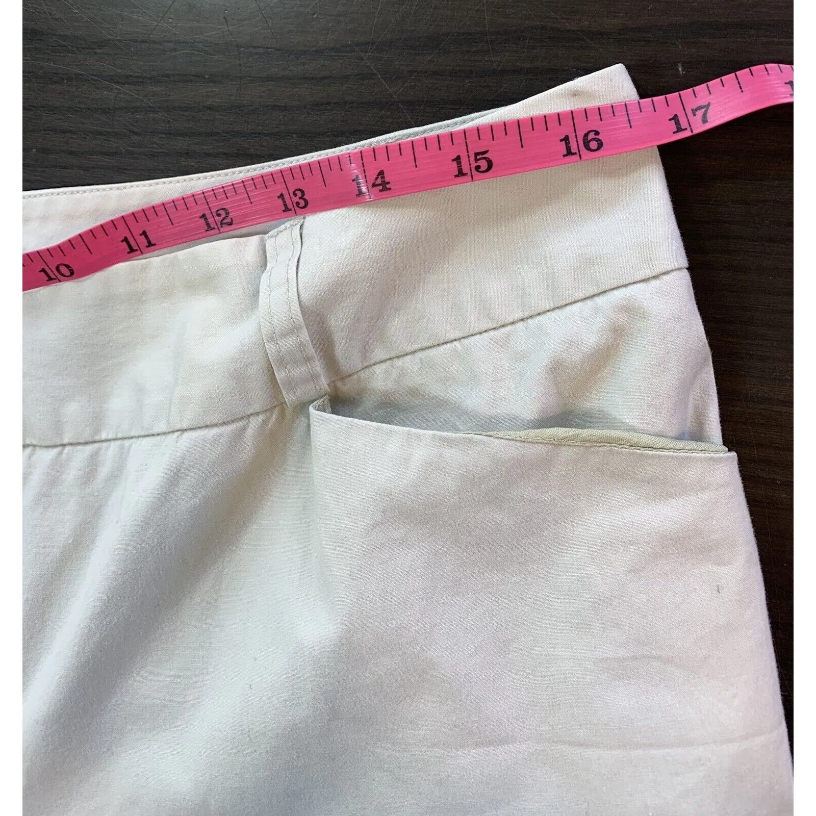 J McLaughlin Pants Women's 12‎ Cotton Stretch Cropped Chino Khaki Stretch Preppy - Image 7