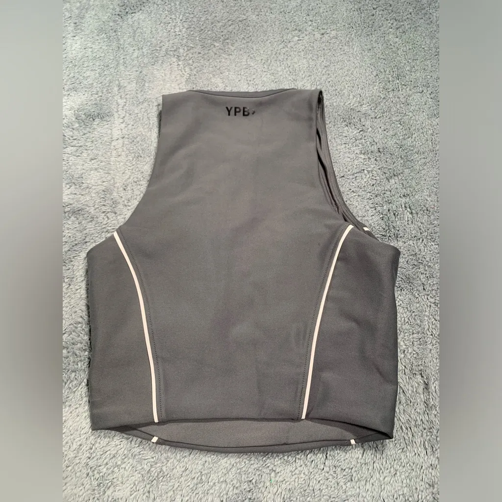 YPB Abercrombie and fitch sports bra tank top XS gray - Image 5