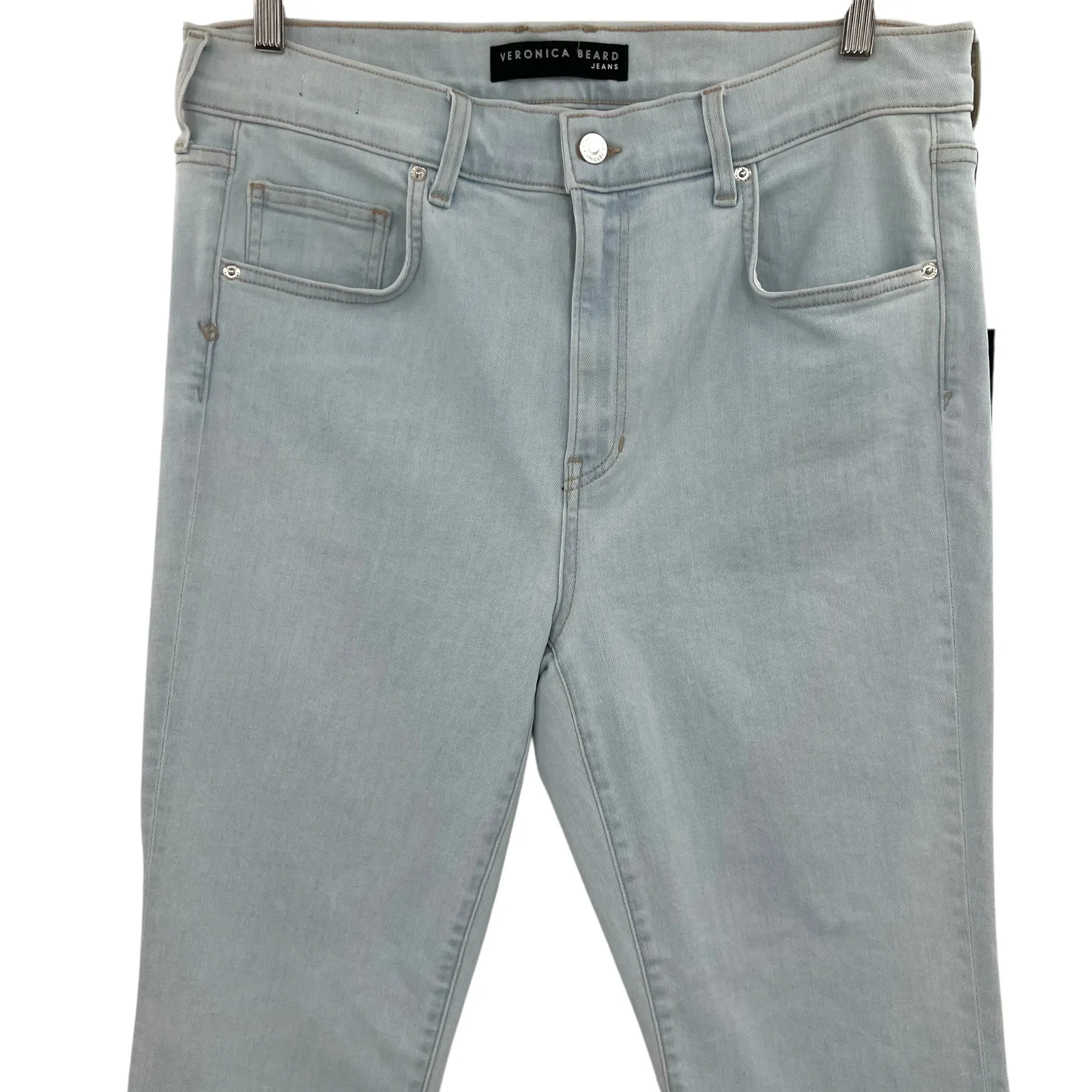 Veronica Beard Jeans Carly HIgh Rise Kick Flare Jeans Aspen Light Wash Size 15 - Image 5