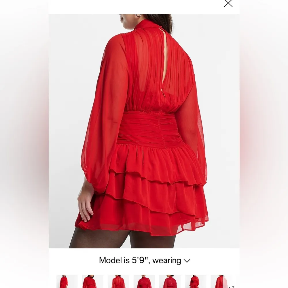 Express mock neck long sleeve ruffle mini dress - Image 12