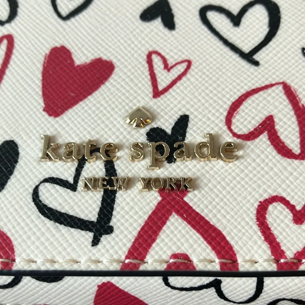 Kate Spade: Heart Print Jewelry Box- Gold Tone- Travel - Image 2