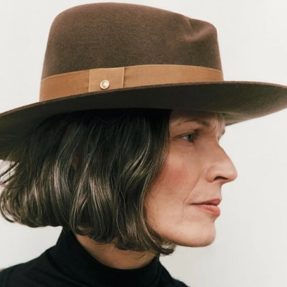 Rag &‎ Bone Zoe Wool Felt Fedora Hat, Spanish Style Pecan Brown, Small, NWT - Image 2