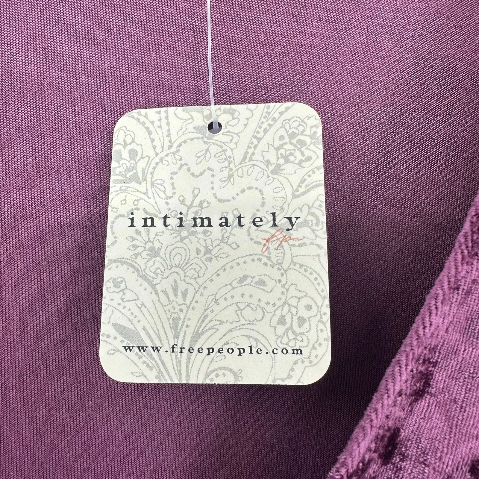 Free People Intimately Free Size Large Short Sleeve Bodysuit Purple Velvet‎ NWT - Image 6