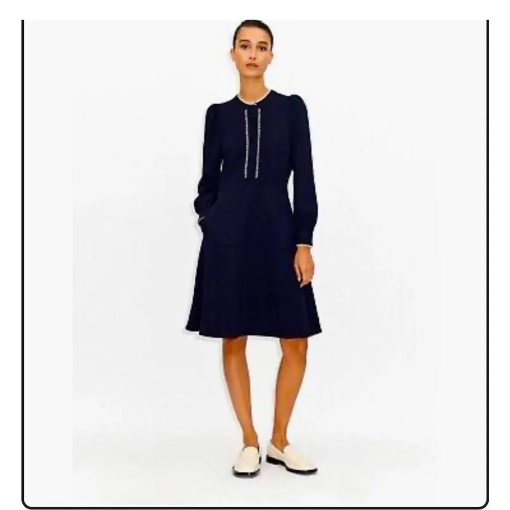 ME+EM Ponte Scallop Trim Fit and Flare Dress Ponte - Image 2