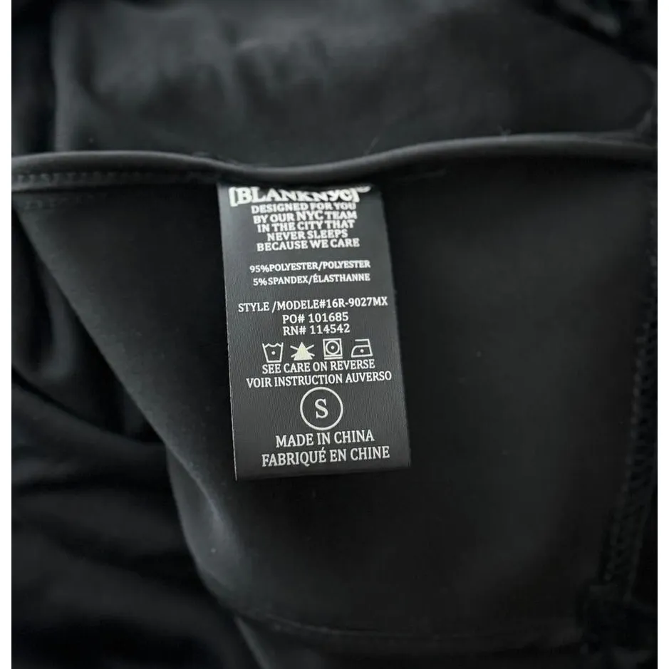 Blank NYC Jacket Womens Small‎ Black Velvet Asymmetrical Draped Zipper Moto Edgy - Image 7