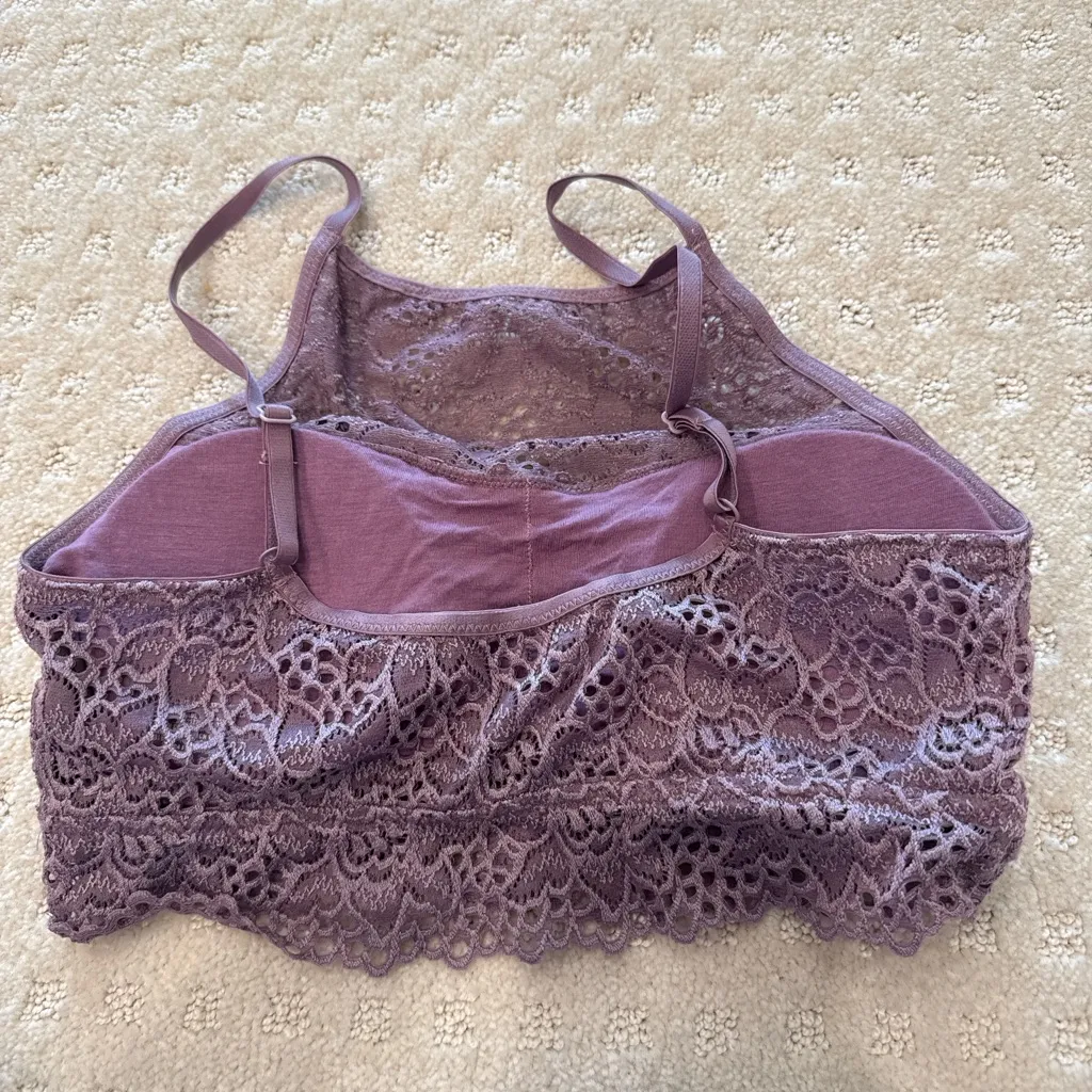 Live Love Dream Purple Lace Bralette Women’s Size Small - Image 3