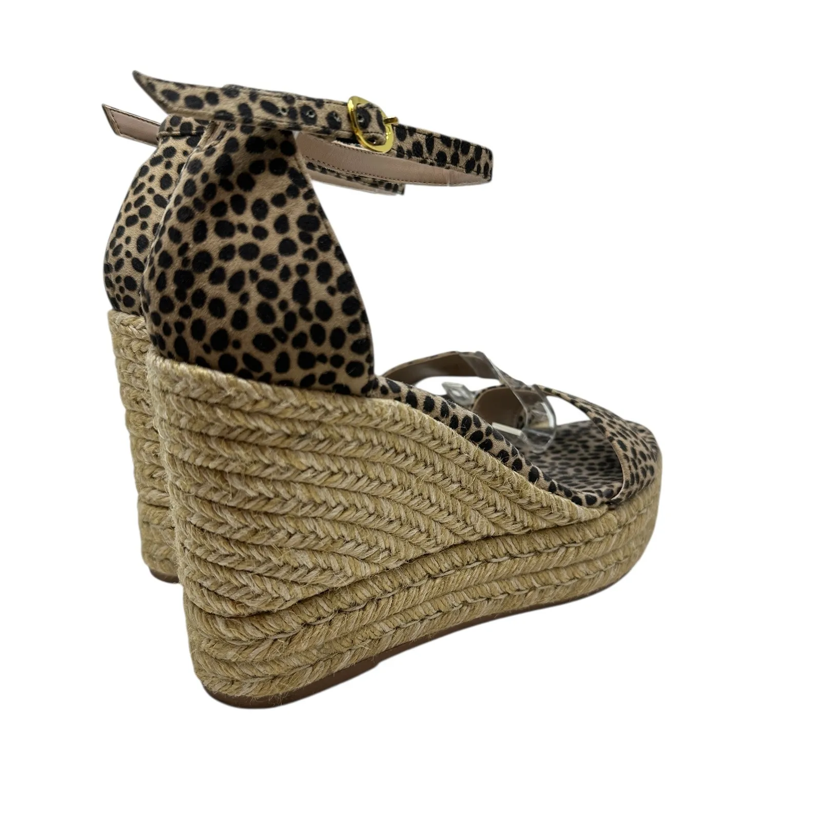 Stuart Weitzman Floria Wedge Platform Espadrille Sandals Leopard Print‎ US 8.5 - Image 8