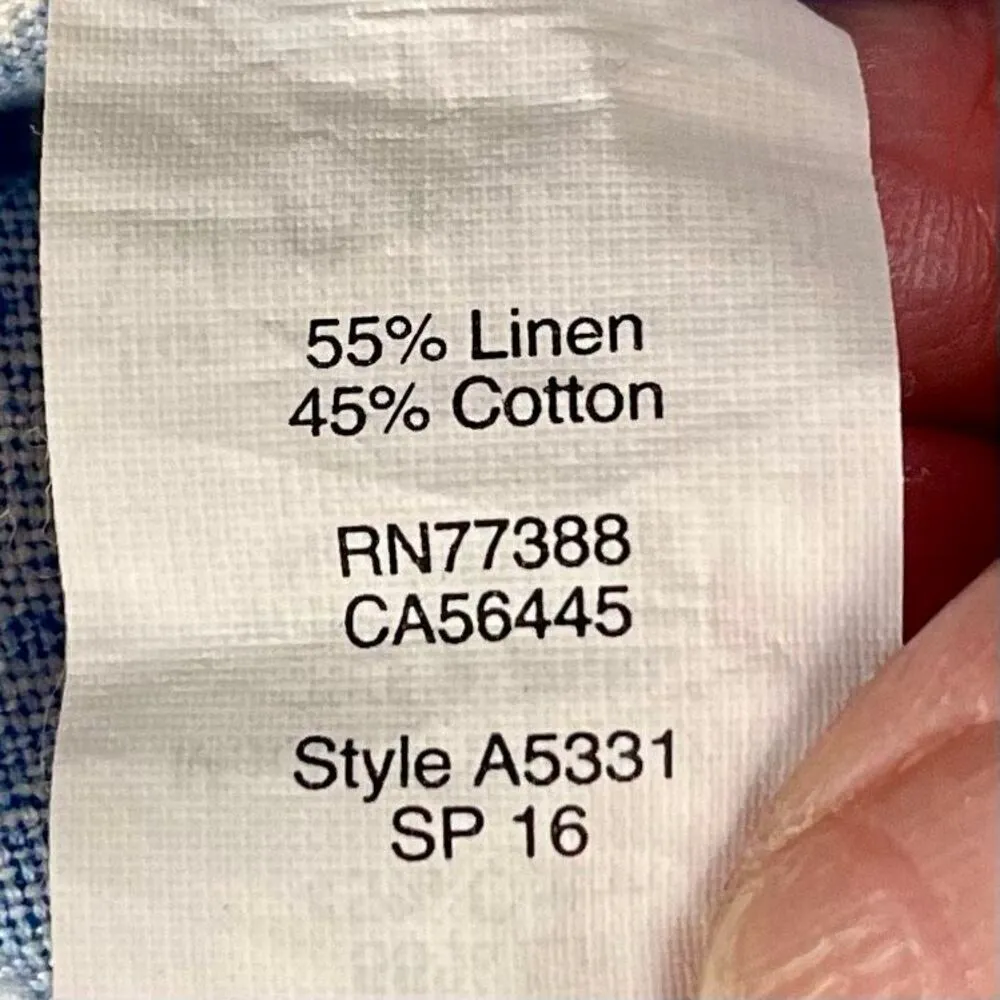 J. CREW Blue White Striped Pull-on Linen Blend  Shorts 8 - Image 5