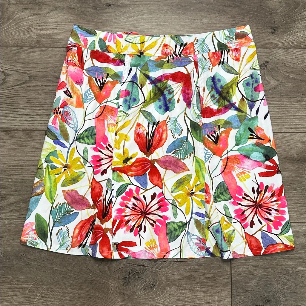 RipSkirt Hawaii 20” Wildflower Watercolor Wrap Swim Coverup Skirt Pink Orange M Size M - Image 3