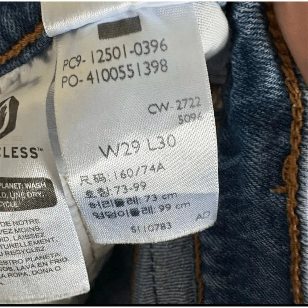 Levi's 501 Straight Leg Jeans Frayed Hem Size 29 Blue - Image 4