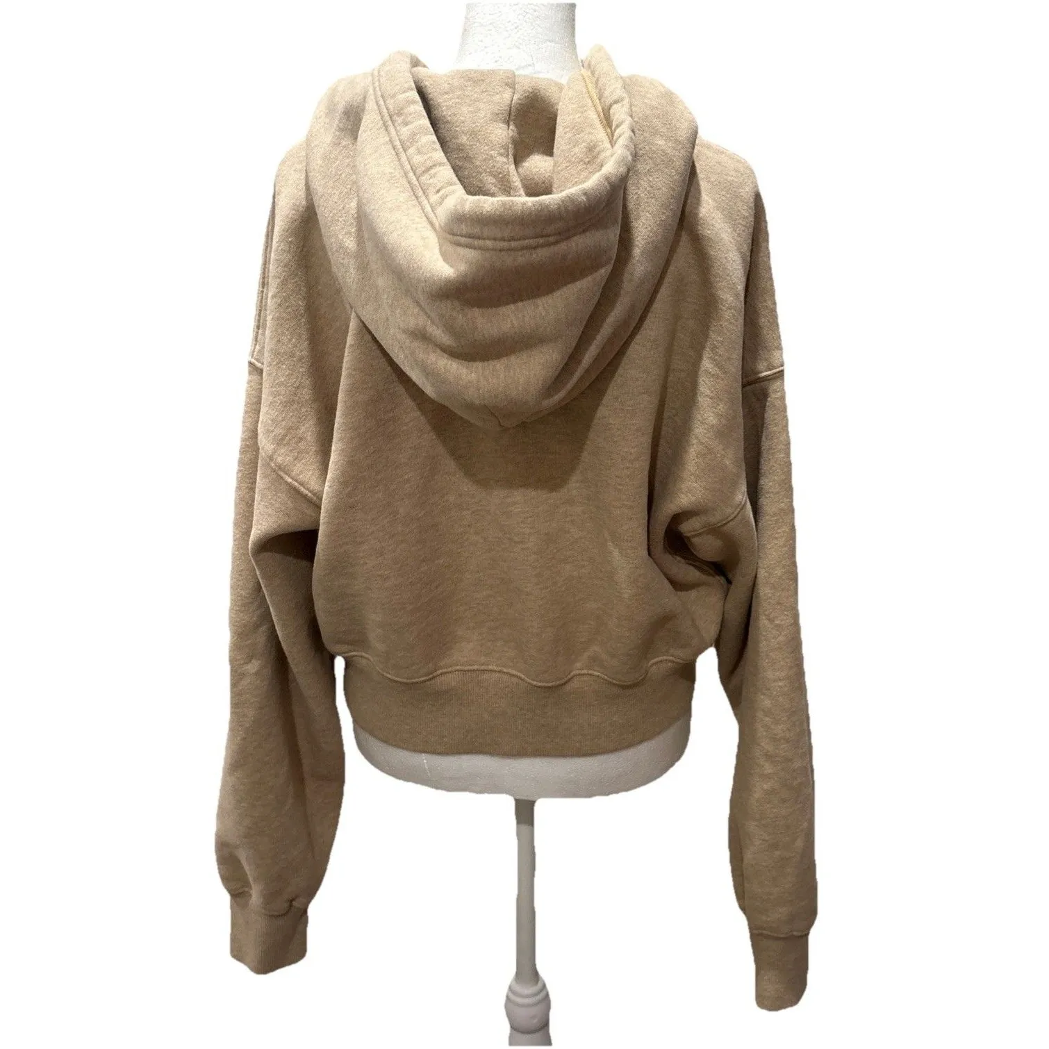TNA Aritzia Cozy Fleece Boyfriend Fit Hoodie Women’s M Tan Size M - Image 4