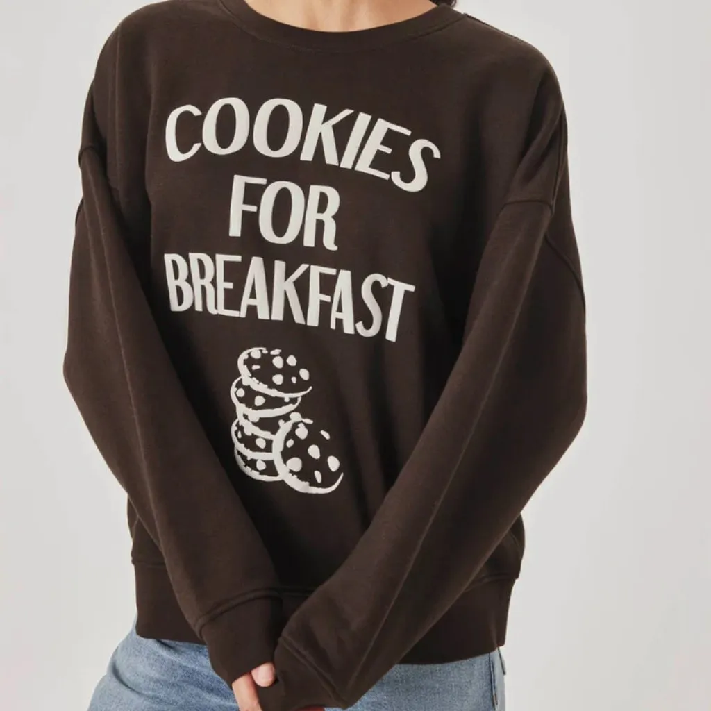 NWT Splendid Cookies For Breakfast Crewneck Sweatshirt Women Relaxed Graphic S - Image 3