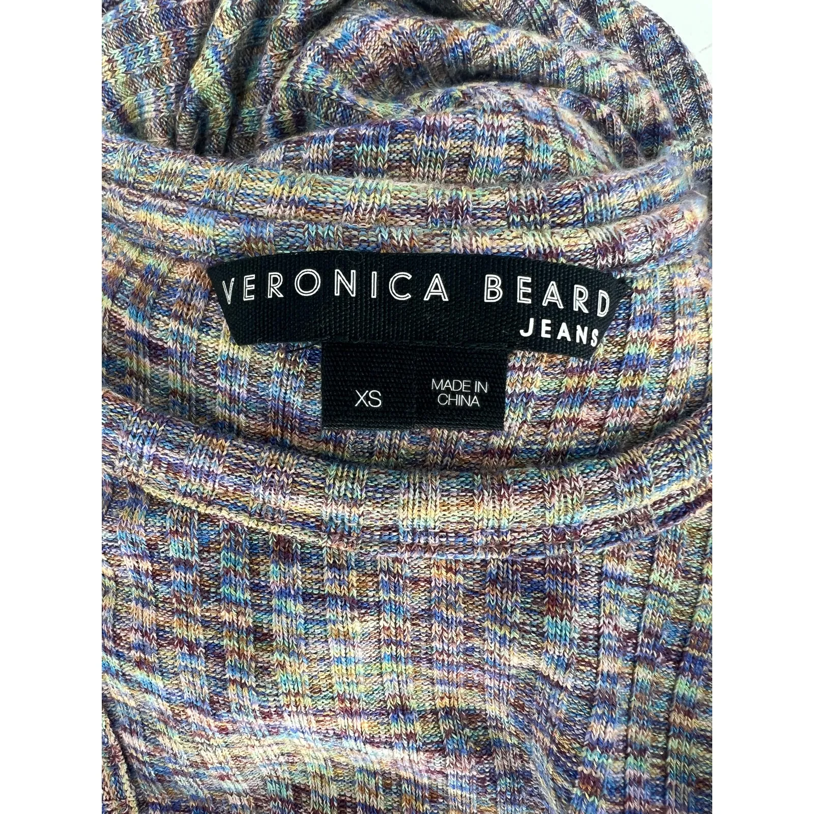 Veronica Beard Haylee Rib-Knit Ruched Midi-Dress Multicolored - Image 8