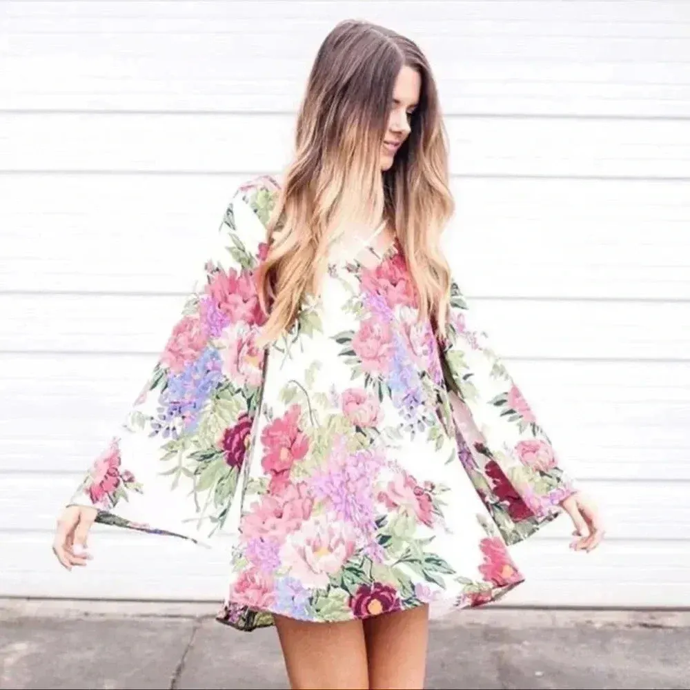Show Me Your Mumu | Joni Flow Dress Bell Sleeve Duchess Darling Floral Size XS - Image 2