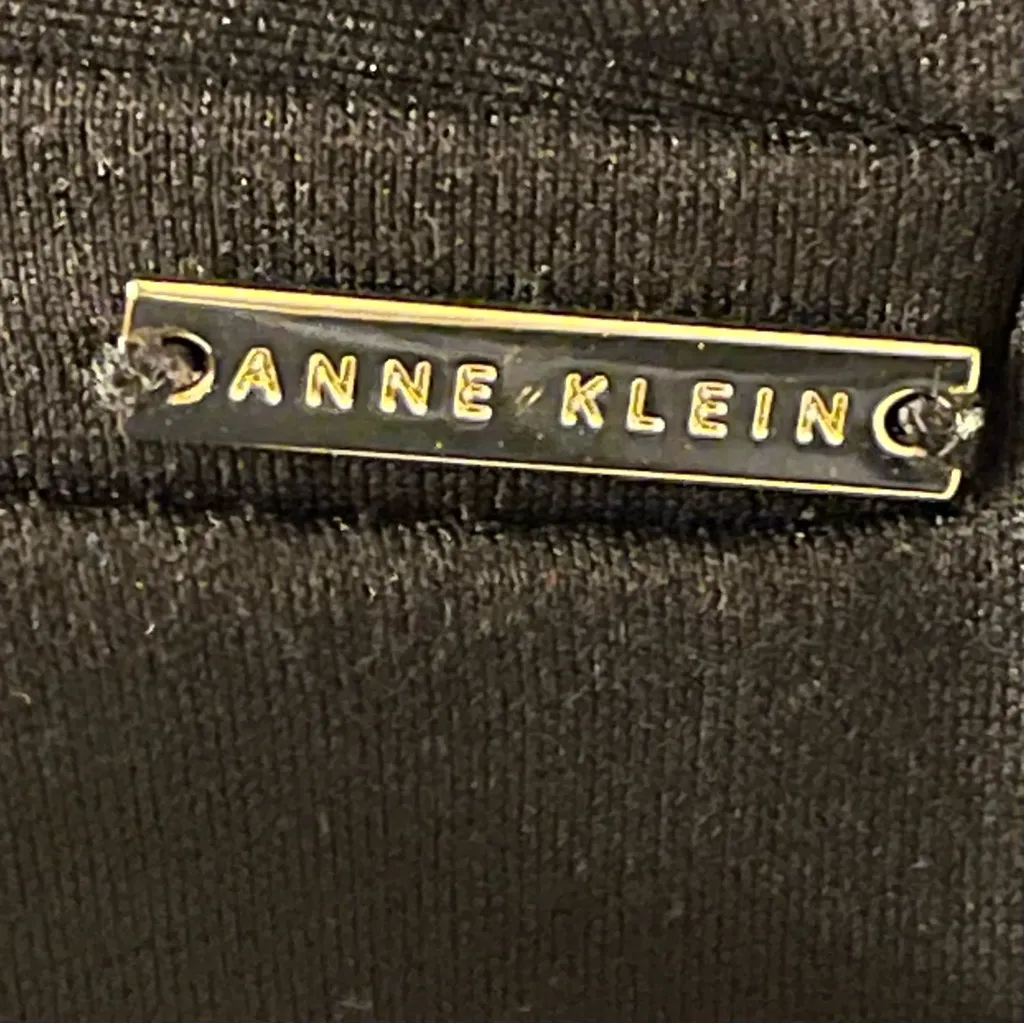 Anne Klein Straight Leg Black Ponte Knit Mid Rise Trousers - 4 - Image 4