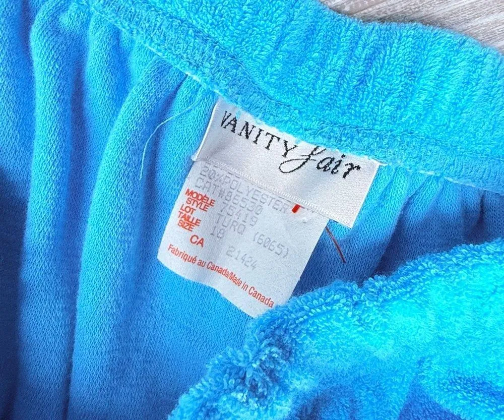 Vintage vanity fair Terry cloth one piece jumper romper tube top beach bath pool Blue Size 18 - Image 3