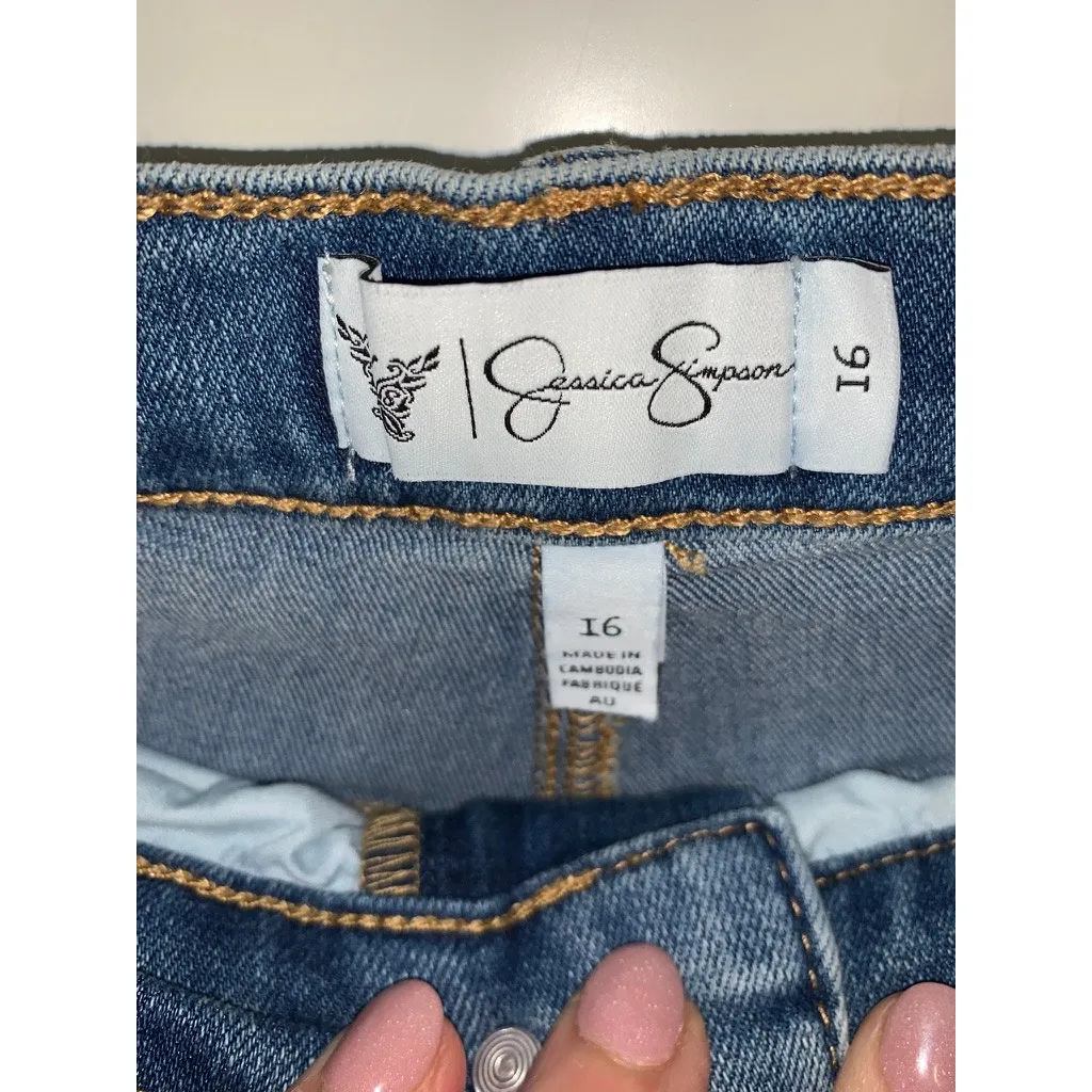 NWT Jessica Simpson Women's Ankle Flare Jeans Blue Size 16 Light Wash‎ - Image 3