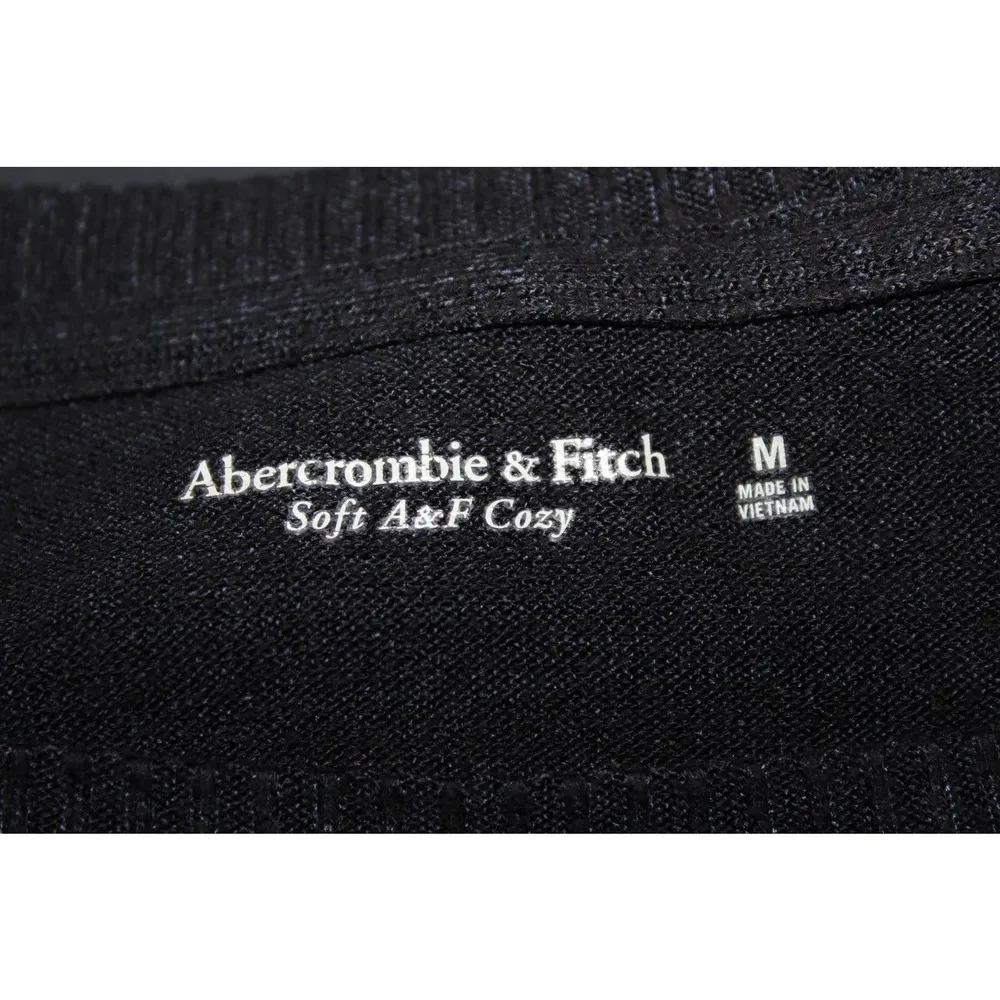 Abercrombie & Fitch Soft A&F Cozy Black Knit Long Sleeve Bodysuit Size Medium M - Image 3