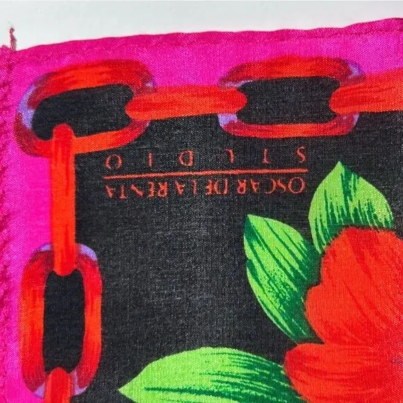 Oscar de la Renta Studio Vintage Silk Scarf‎ 31” Square - Image 3