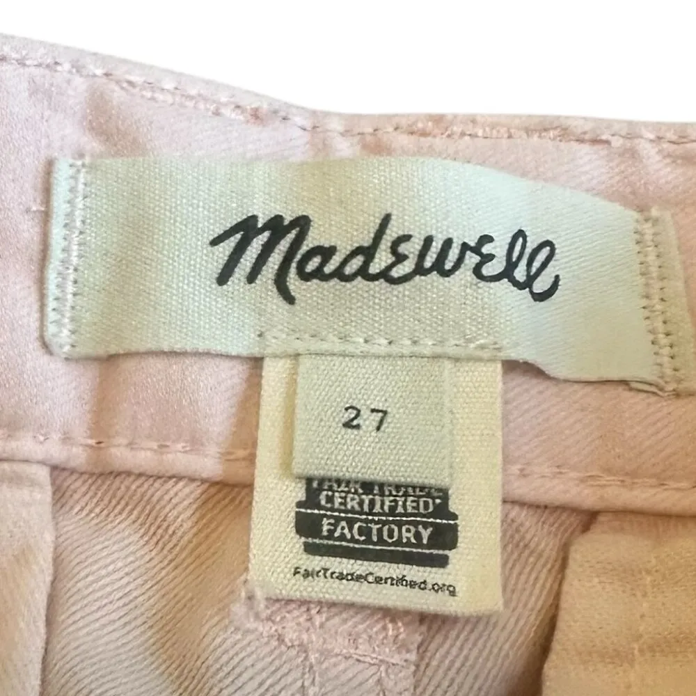 Madewell Garment Dyed Low Slung Straight Cargo Pants Pocket Pink Size 27 Women's - Image 12