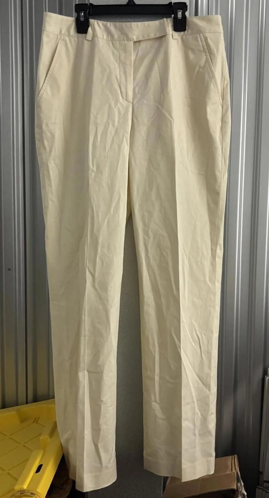 Kasper Cream Semi Sheer Trouser Work Pants Neutral Minimal Career butter yellow - Image 1