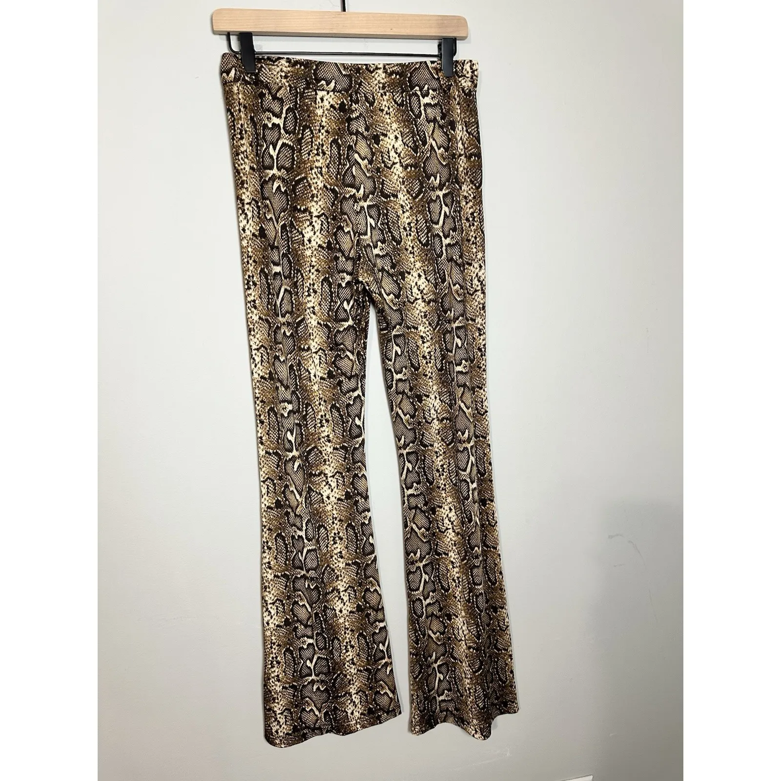Muche et Muchette Snakeskin Print Flare Pants High Waisted Boho Size S/M Size M - Image 3