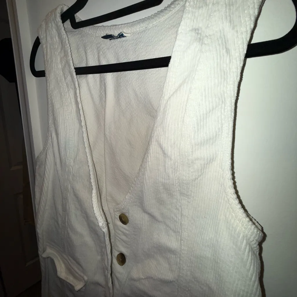 American Eagle  Outfitters Cream Button-Down Dress - Image 4