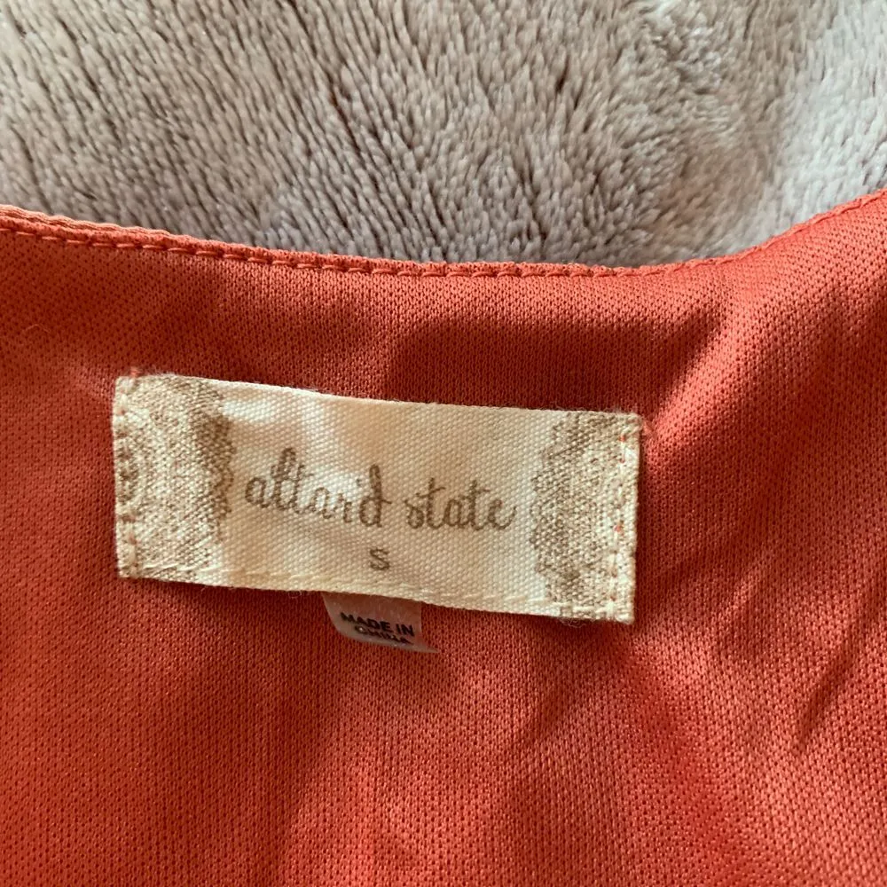 Altar'd State Mini Dress Swiss Dot Chiffon Puff Sleeves Tiered Ruffle Hem Size S - Image 6