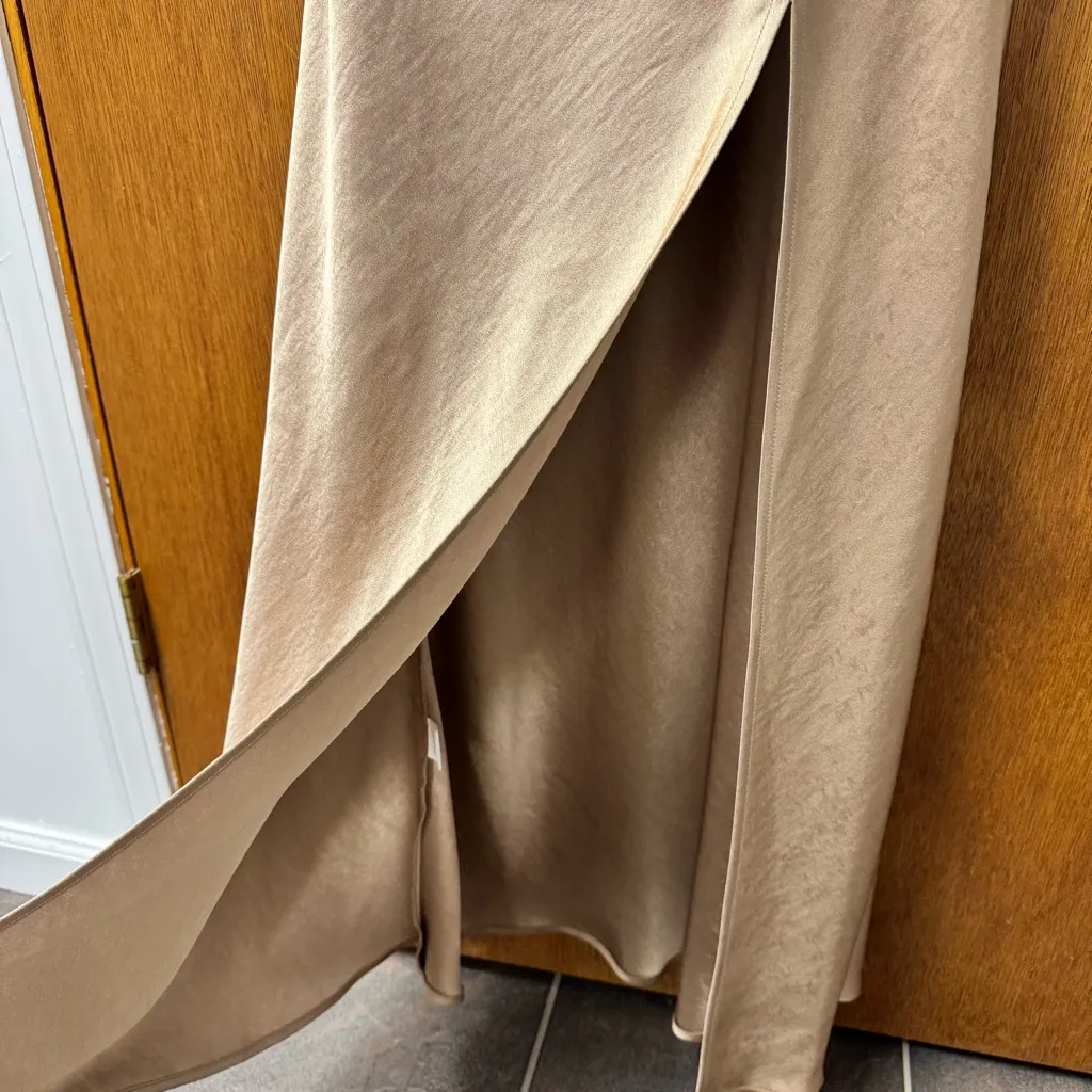 Bec & Bridge Dreamer Square Neck Sleeveless Satin Maxi Gold Champagne Dress US 8 - Image 11