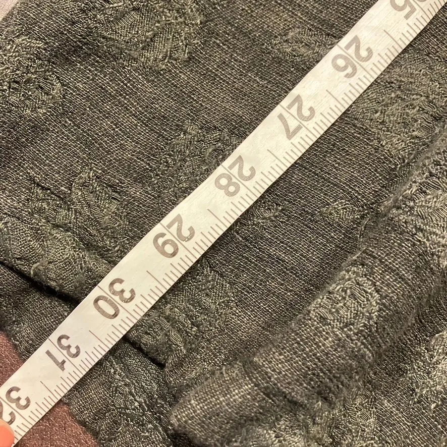 Vintage Modern Romance Dark Green Button Front Tunic Dress Rayon Flax‎ USA Made Brown Size M - Image 12