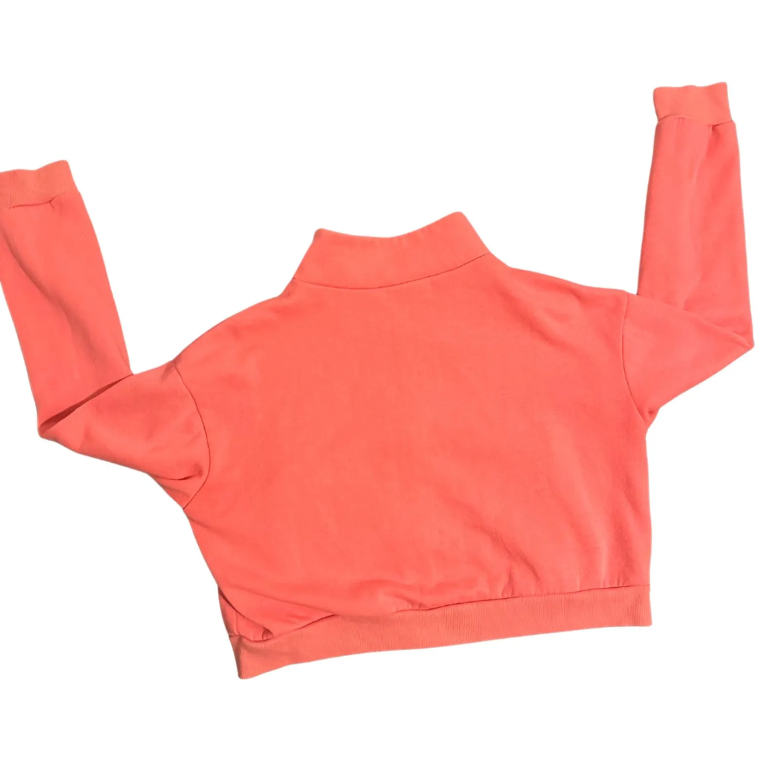 St Pete Beach cropped Zipup Pink Sweatshirt Medium - Image 2
