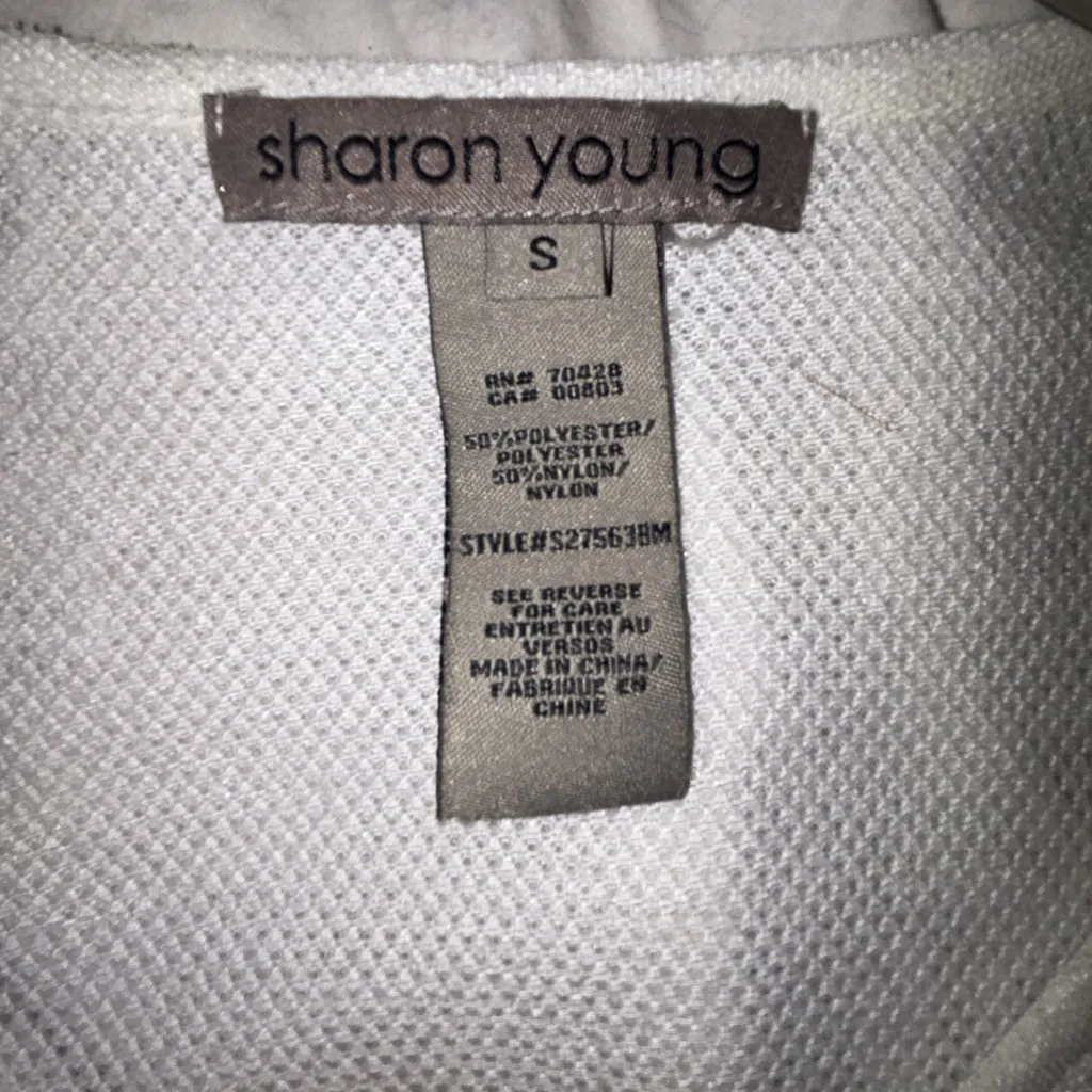 Sharon Young Cream Textured Dress / Blouse Size Small - Image 6