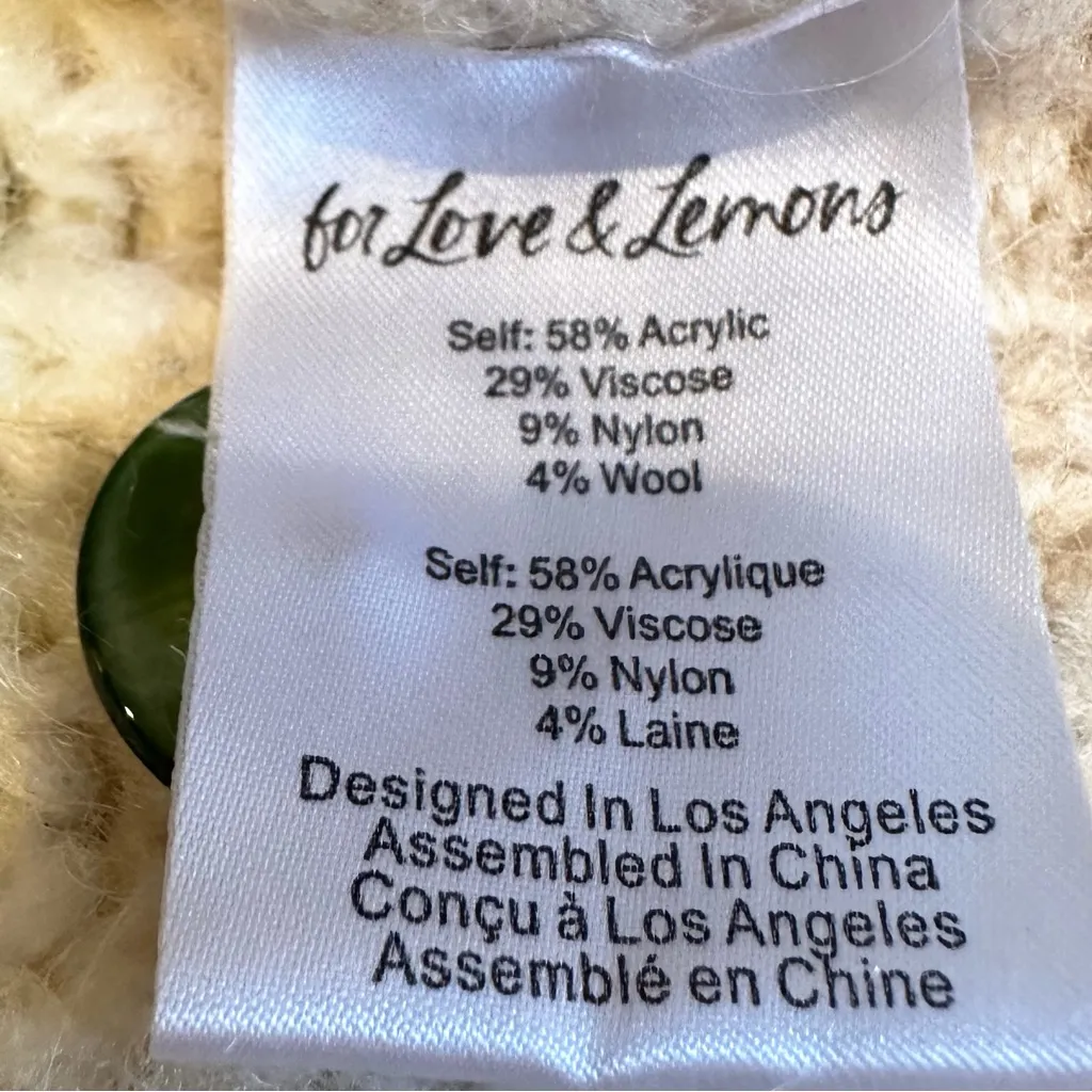 For Love & Lemons Celeste Chunky Knit Cardigan Womens Medium Yellow Ombre‎ - Image 12