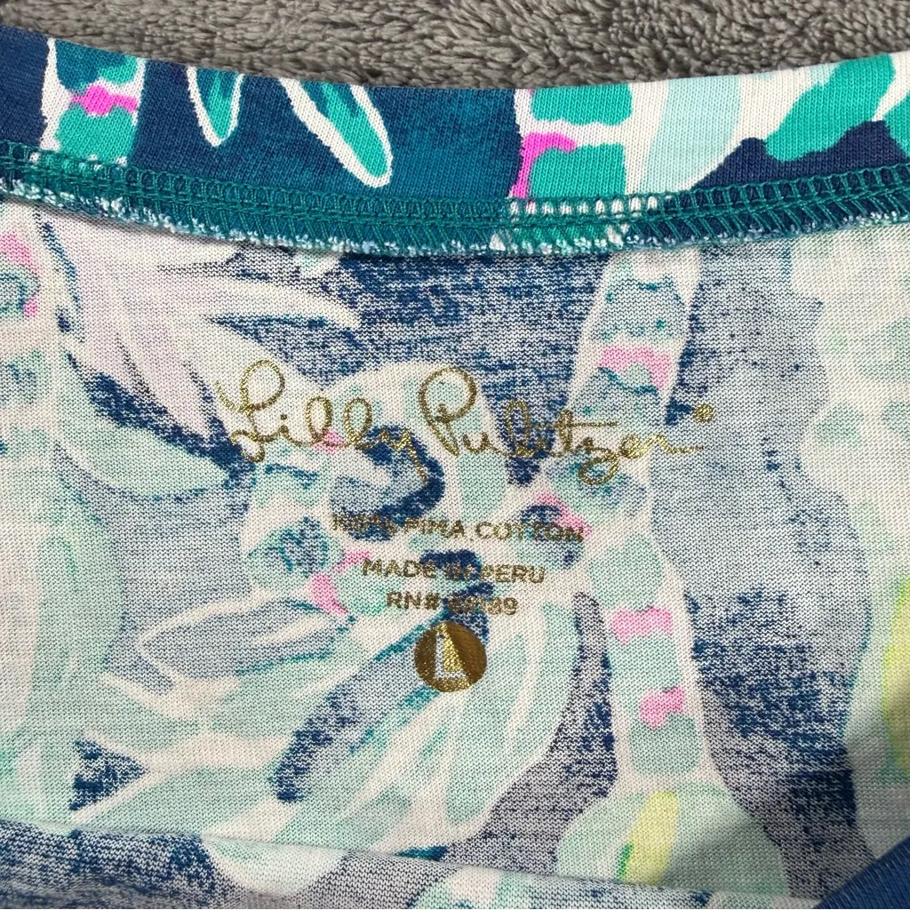 Lilly Pulitzer Tidal Wave In The Details Preston Top Shirt Blouse Lemur Jungle - Image 4