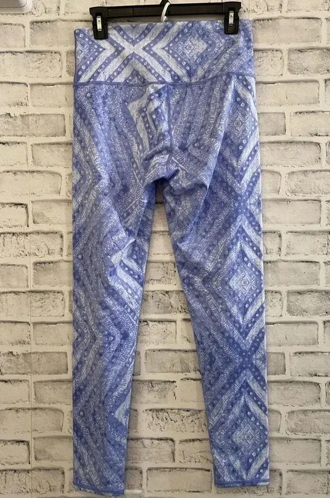 Aerie Chill Play Move blue geometric print high waist leggings large - Image 2