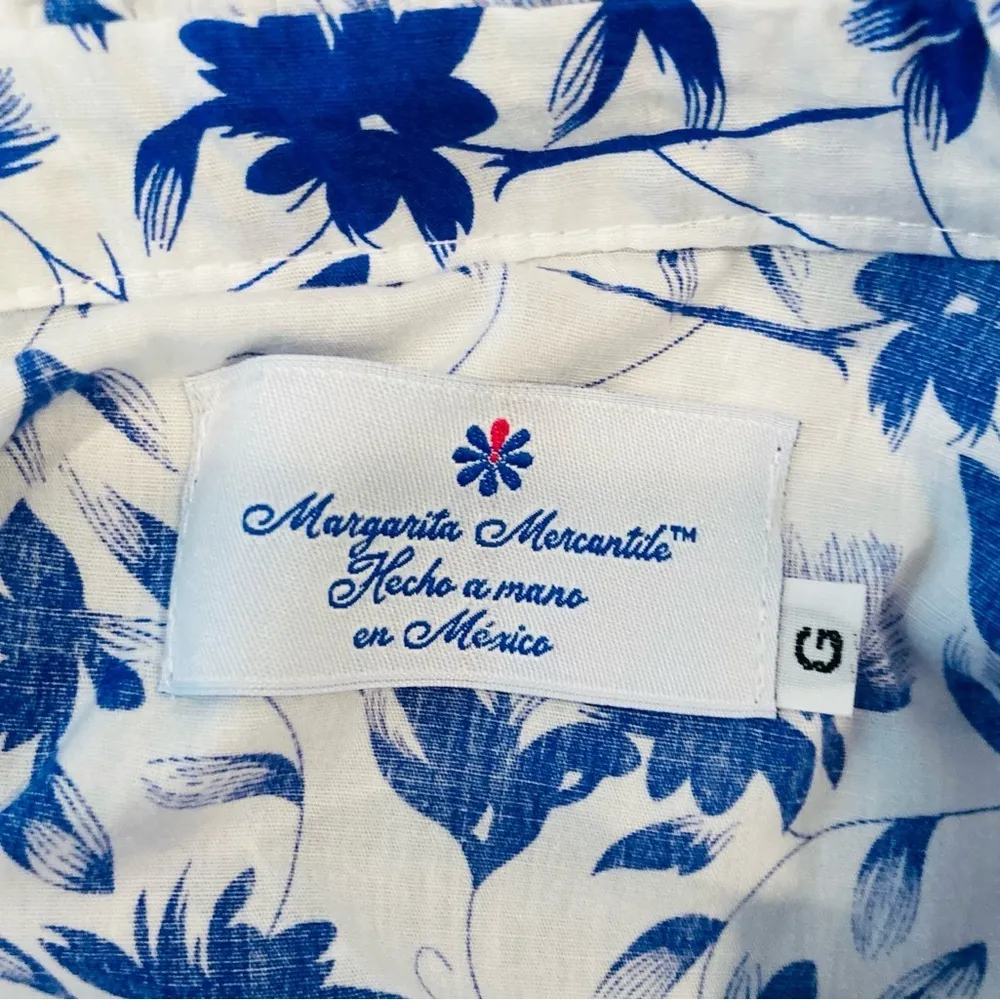 Margarita Mercantile hand made blue and white floral maxi/midi dress. Large - Image 7