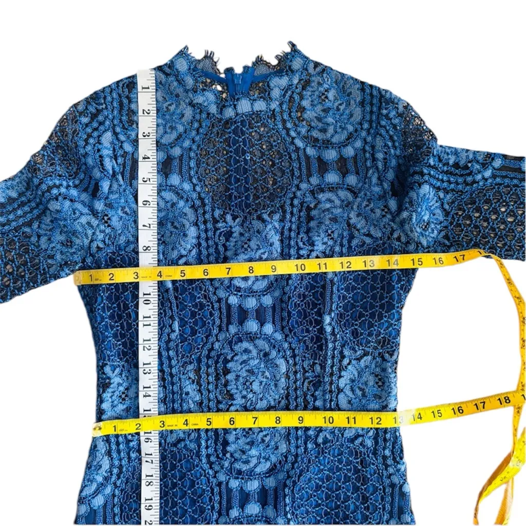 Alexis Miller Allover blue Lace Midi Dress WORN on TV - Image 15