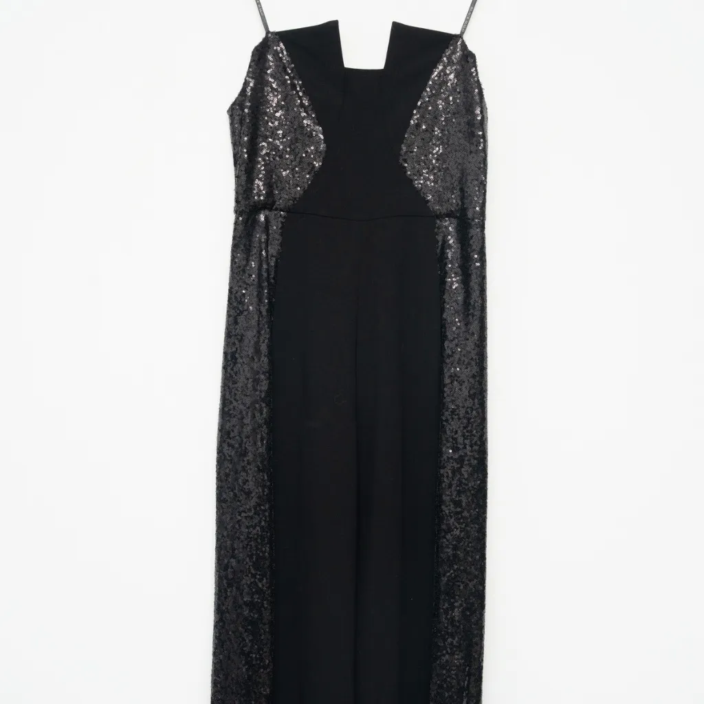 Black Halo - Lena Sequin Color Block Jumpsuit - Image 7