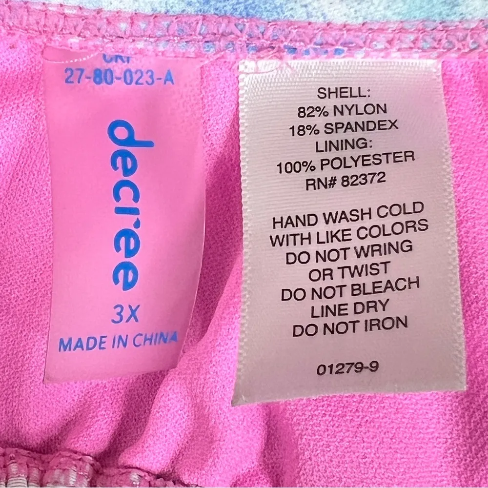 Decree Size 3X Tie Dye Ruffle Hem Tie Front Bikini Padded Top w/Side Wir… - Image 10