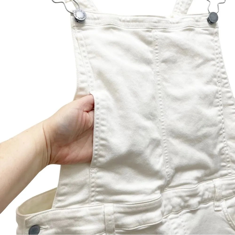 Rebecca Minkoff Shlee Dungarees White Cutoff Denim Shortalls Women’s Size Large - Image 7