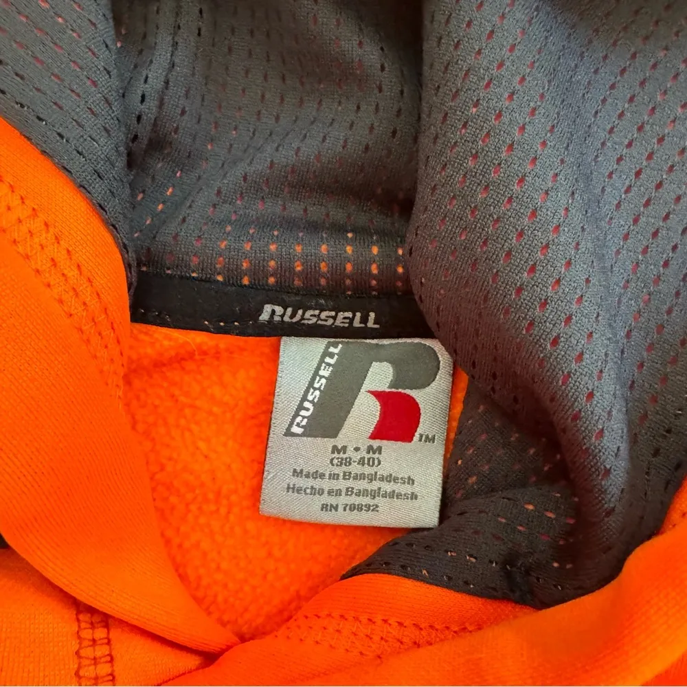 RUSSEL ATHLETIC blaze orange hoodie, size M - Image 6