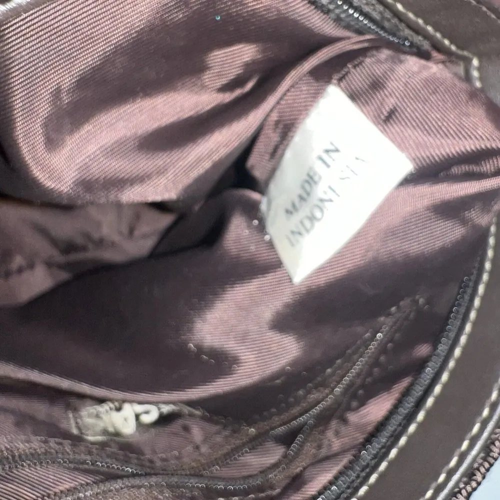 The Sak Tote Clutch Purse Brown Crochet Boho Handbag Womens Ladies - Image 6