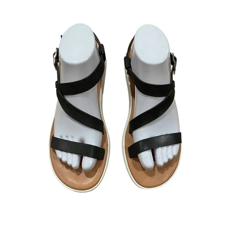 CORSO COMO Celano Ankle Wrap Open Toe Sandal In Black Leather Size 8 - Image 5