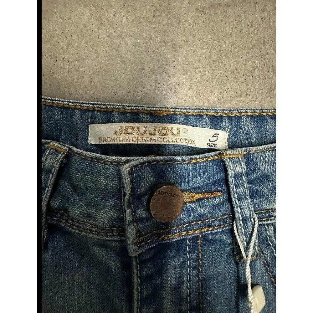 JouJou Jean Shorts Juniors Size 5 Booty Mid Rise Denim Blue Jean Shorts New - Image 8