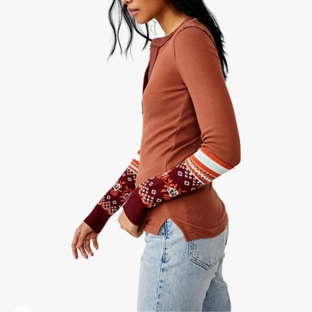 Free People Sweater Mikah Cuff Sleeve NWT Direct RARE FP Women’s Size MED V Neck - Image 3