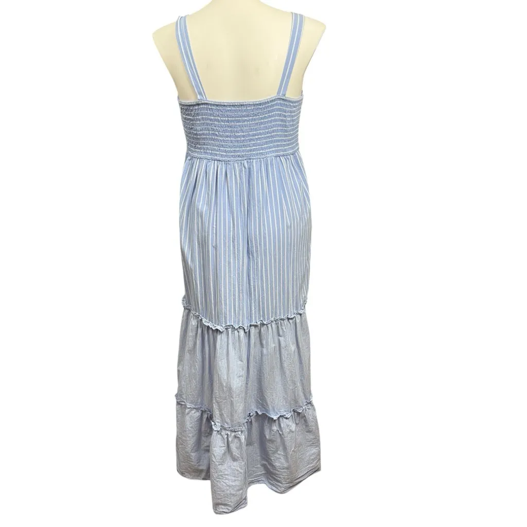 Crown & Ivy Striped Maxi Dress XL Blue Casual - Image 5