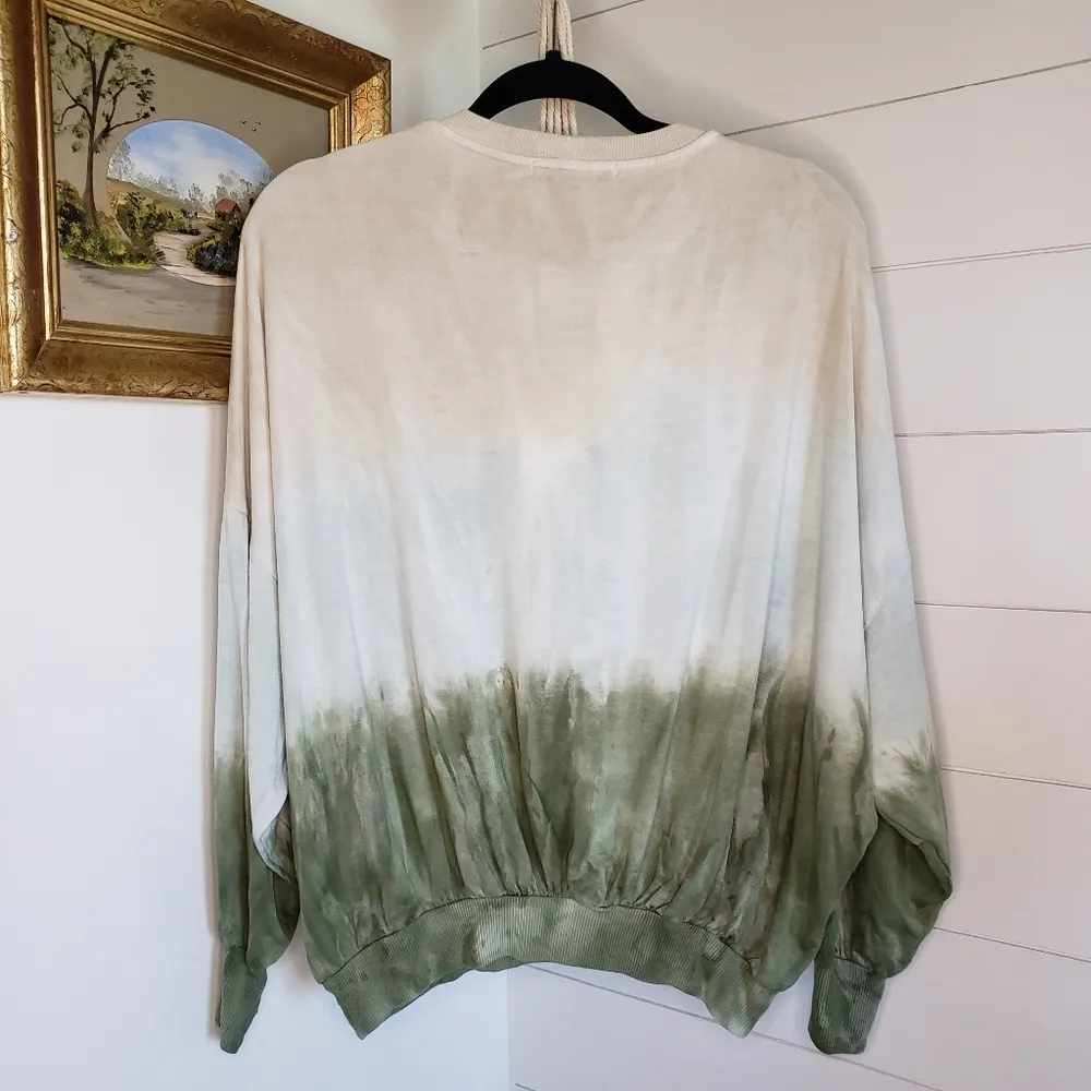 Young Fabulous & Broke Green Ombre Tie Dye Sweatshirt Pullover Small - Image 3