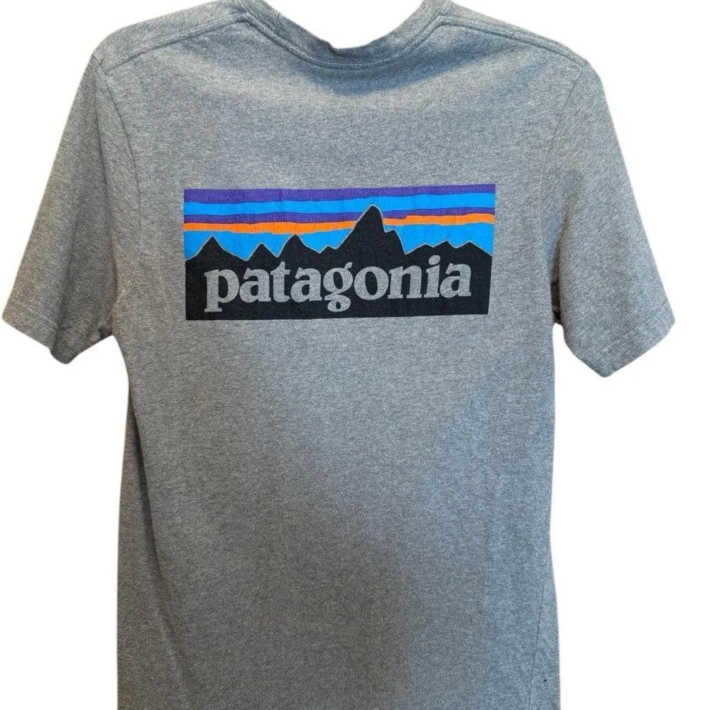 Patagonia Gray Short Sleeve Tee Classic Crew Neck - Image 9