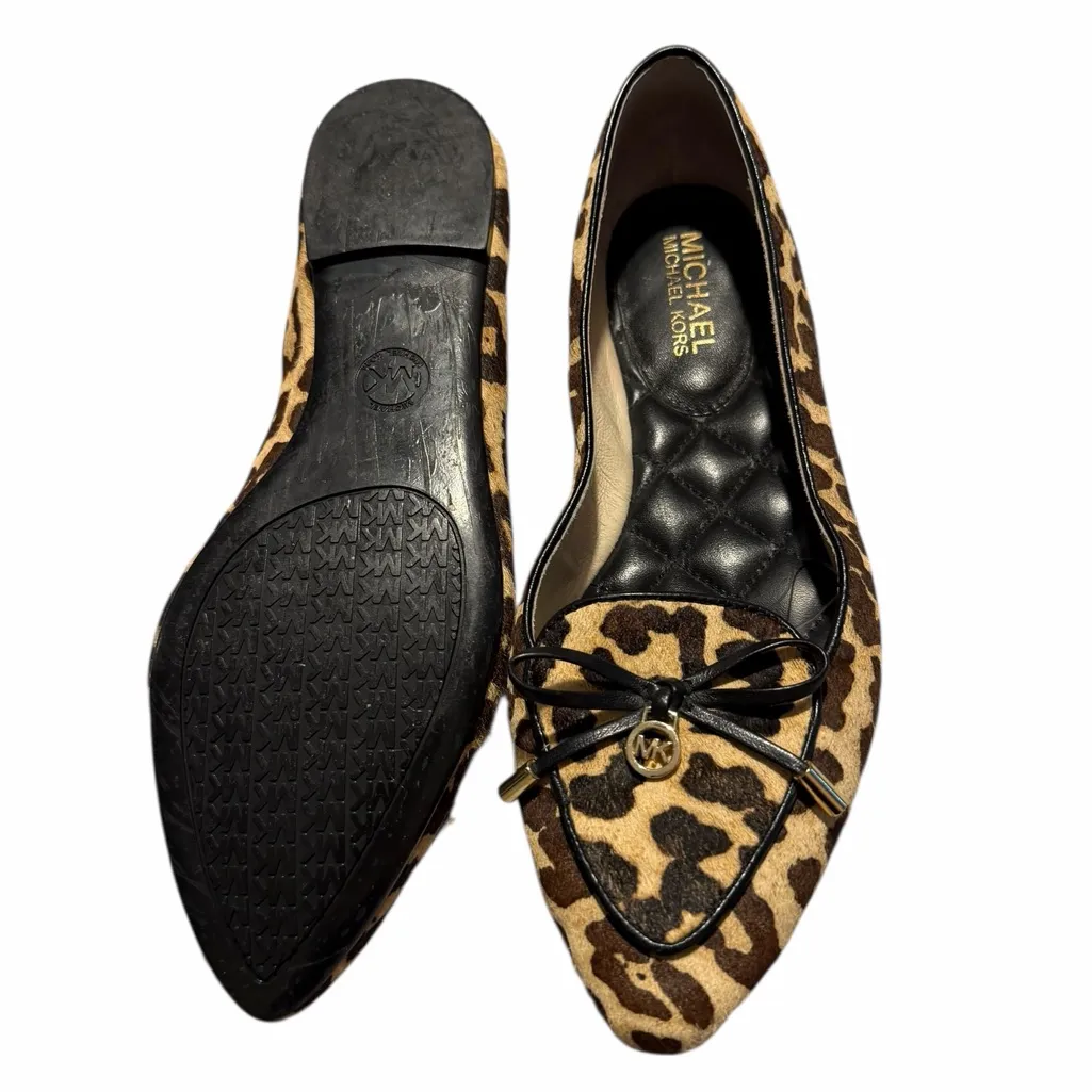 Michael Kors Leopard Pointed Loafer Ballet Flats Size 7.5 Cheetah ponyhair - Image 3