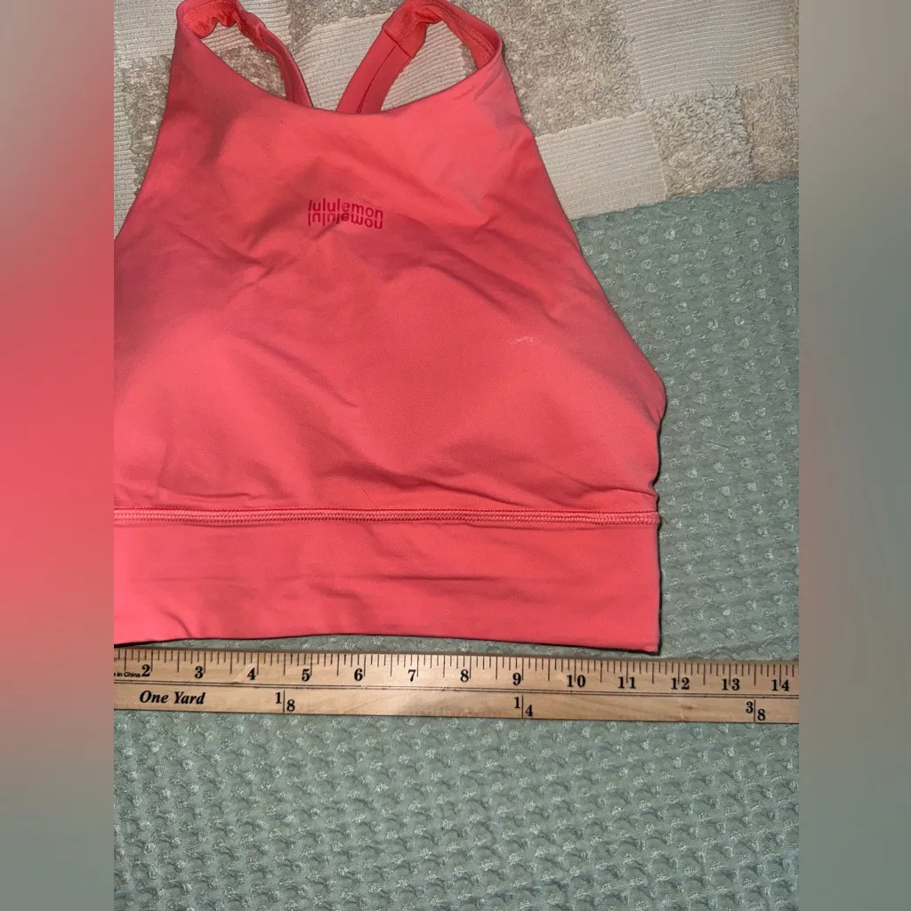Lululemon Energy High-Neck Longline Bra *Medium Support B–D Sz 4
Raspberry Cream - Image 2